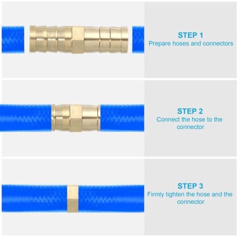 10PCS Raccord Tuyau Droit à Deux Voies En Laiton - Connecteur Barbelé Pour Air Eau Gaz Carburant