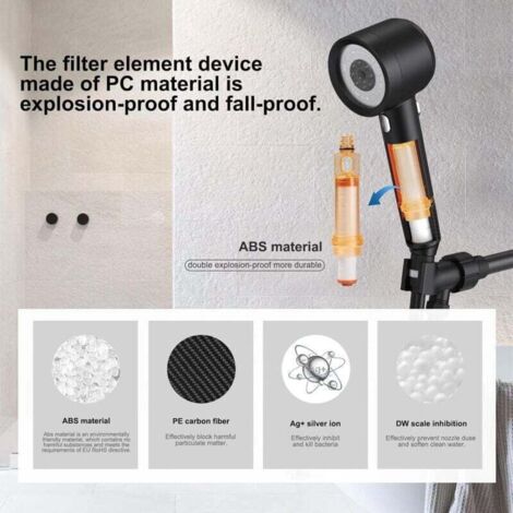 Tête De Robinet De Cuisine En Acier Inoxydable ABS 19cm Douchette Robinet CuisineRotatif à 360