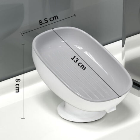 Lot De 2 Porte-Savon Avec Drainage En Plastique - Boîte à Savon De Douche A Ventouse Pour Salle De Bain Cuisine Nettoyage Facile 97565638