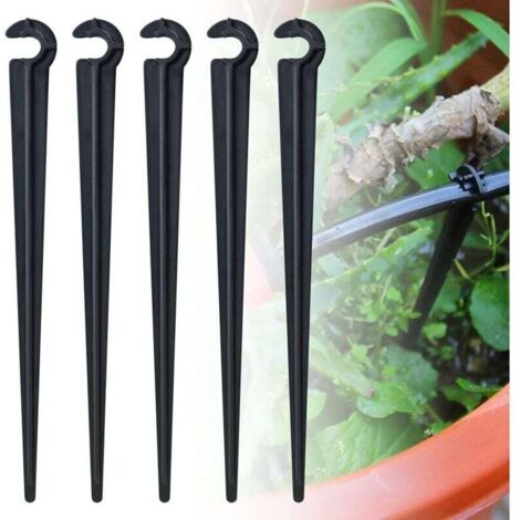 100 Pcs Support Tuyau Arrosage en PE Piquet de Fixation au Sol Porte Tuyau Arrosage de Φ de 7mm Accroche Tuyau Arrosage Piquet Goutte à Goutte Crochet pour Tuyau Arrosage Irrigation Jardin