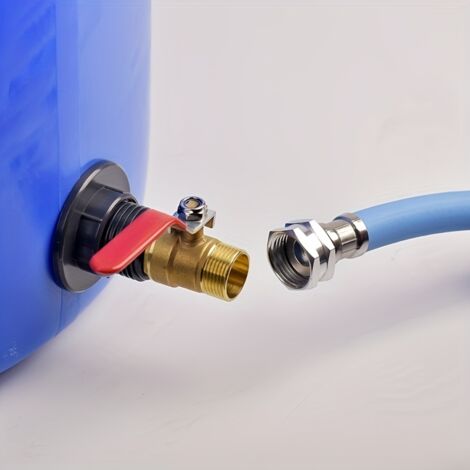 MACHSWON Lot 2 Adaptateurs Réservoir PVC G1/2 Avec Bouchon Et Raccord Barbelé 16mm – Pour Barils Pluie, Cuves Eau, Bassins