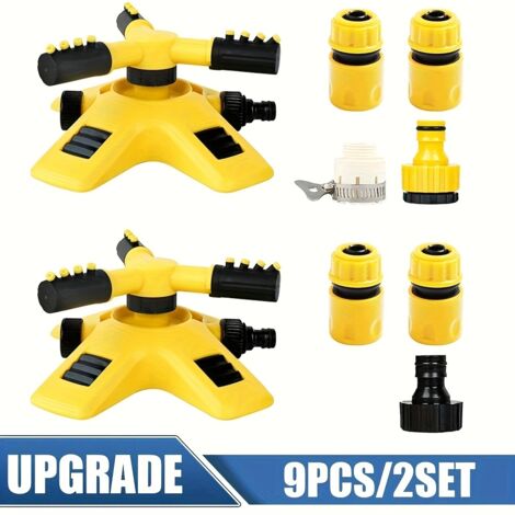 Système d’Arrosage Rotatif 360° – 9 pcs / 2 Set, Modes de Pulvérisation Réglables pour Jardin et Pelouse (1/5)