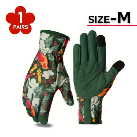 1 paires de gants de jardinage pour femmes à motifs floraux - Anti-épines, anti-perforation, en polyester résistant avec design ergonomique et poignée antidérapante (1/5)