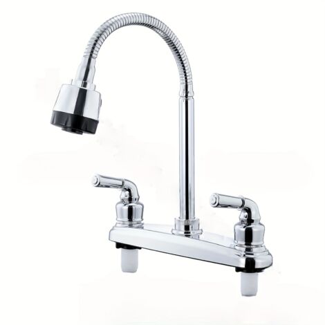 Mitigeur de Cuisine à Deux Poignées – Robuste et Durable, Embout Chromé Brillant, Design Élégant pour Évier et Plan de Travail (1/5)
