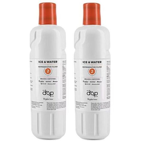 Ahlsen – Lot de 2 filtres à eau pour réfrigérateur EDR2RXD1 – Réduction des chlorures et odeurs – Remplacement facile sans outil – Eau fraîche et pure