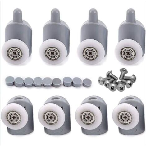 8 Pcs 23mm Galet Rouleau Roulette Roue pour Porte de Douche, Roulettes Coulissantes Porte Salle de Bain (1/4)