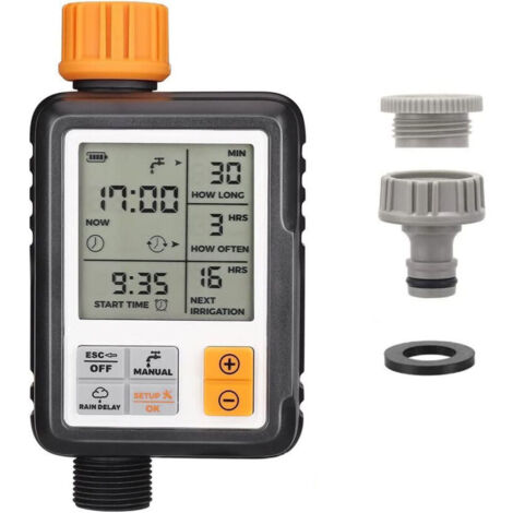 Programmateur Arrosage Automatique Minuteur Arrosage Goutte à Goutte, Imperméable et Utilisé à l'extérieur, Modes Multiples, 3" écran LCD, Irrigation pour Jardin Ferme Pelouse Fleur