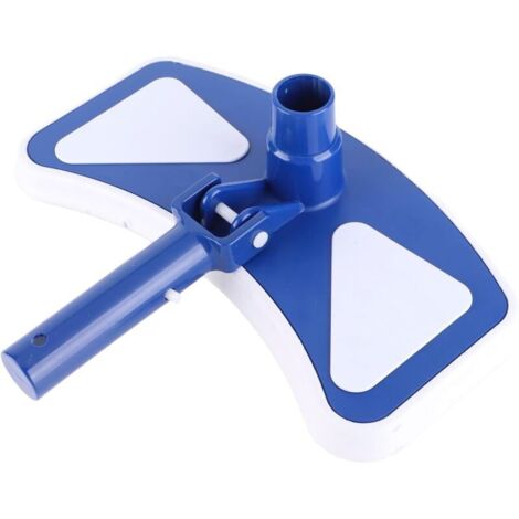 Tête D'aspirateur de Piscine Lestée avec Brosses en Nylon Inférieures pour Piscines, Outils de Piscine de Brosse de Tête D'aspiration D'aspiration Bleue et Blanche Courbée de Piscine (1/4)