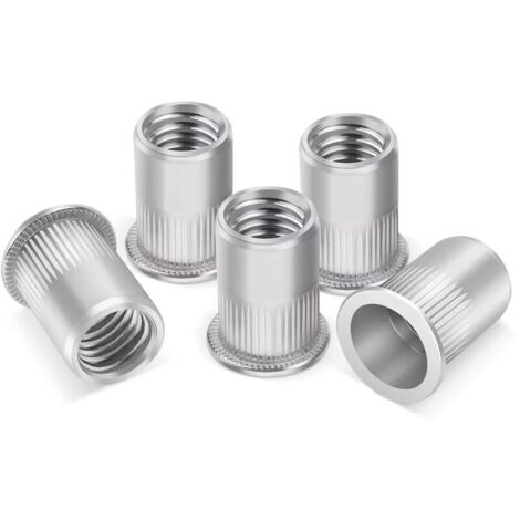 50 Pièces Insert M5, Écrous à Sertir Rivet Fileté, Écrou de Rivet ...