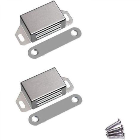 Serrure magnétique de porte – Serrure magnétique de porte robuste en acier inoxydable, capable de supporter jusqu'à 13,6 kg, adaptée aux armoires de cuisine et de salle de bain. (1/4)