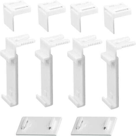 Ensemble d'accessoires pour stores enrouleurs en quatre pièces, support de fixation pour stores enrouleurs, aucun perçage requis, plage de réglage de 1,6 à 2,2 cm, convient aux stores enrouleurs et au (1/4)
