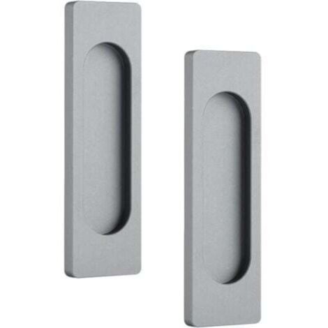 Ensemble de deux poignées ovales auto-adhésives en alliage d'aluminium pour porte coulissante - poignées encastrées ne nécessitant aucun perçage (1/4)