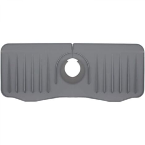 Bac d'évier, égouttoir automatique, porte-savon, porte-éponge en silicone, aérateur de robinet en silicone (gris) (1/4)