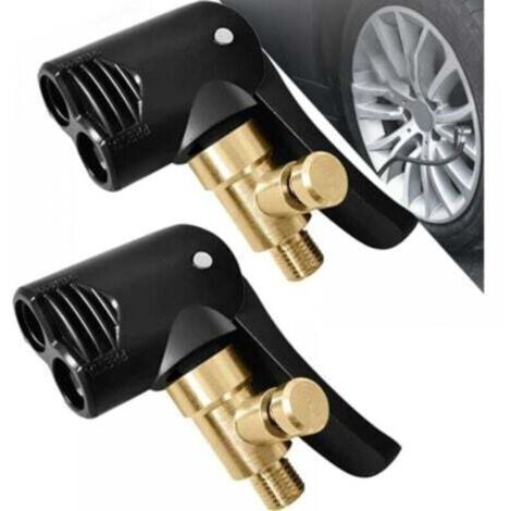 Un ensemble de 2 adaptateurs de valve pour pneus de voiture, valves de gonflage, adaptateurs de valve de voiture de type levier et adaptateurs de valve pour pompe à air, adaptés aux voitures, camions, (1/4)
