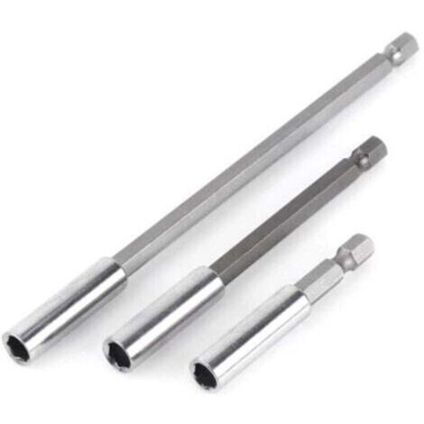 Rallonges magnétiques pour embouts de tournevis, poignées hexagonales, 60 mm, 100 mm, 150 mm, lot de 3 (1/4 pouce) (1/4)