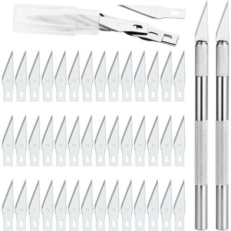 Couteau de précision, scalpel taille 2, avec 42 lames, adapté à la découpe d'œuvres d'art DIY. (1/4)
