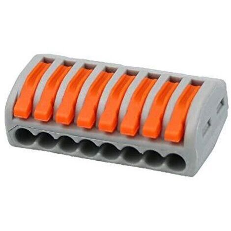 Connecteurs à levier à 8 ports, 10 pièces, bornes à connexion rapide, adaptés à différents types de câbles. (1/3)