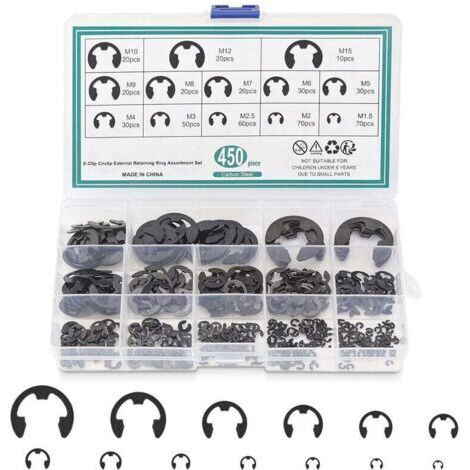 Anneaux E 420 - anneaux de retenue en acier à ressort, idéaux pour fixer les roulements, les engrenages et les poulies, disponibles en 13 tailles. (1/5)