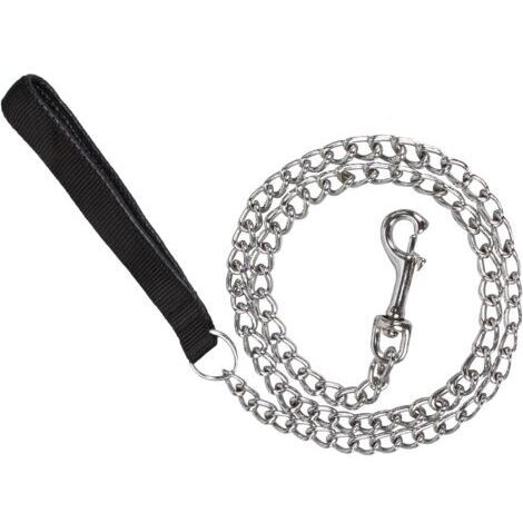 Laisse pour chien 120 cm, anti-morsure, laisse en fer anti-morsure avec poignée, largeur de chaîne 0,2 cm (1/4)