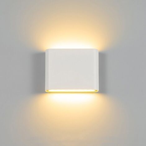 Applique murale LED blanche étanche - idéale pour les chambres, salons, cages d'escalier, couloirs, etc. - 1 pièce, 11,5 cm, lumière chaude (1/3)