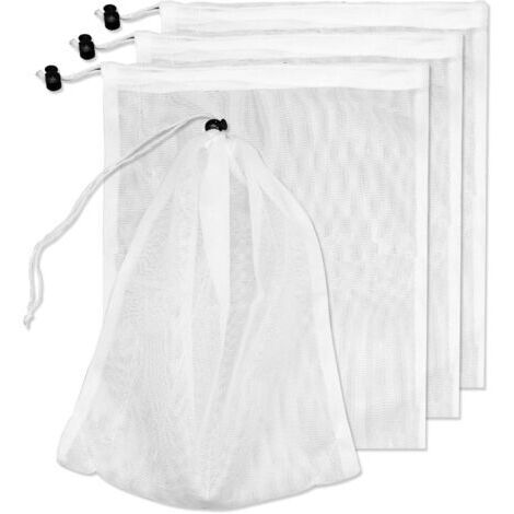 Lot de 4 sacs en maille de rechange pour aspirateur de piscine, sac filtrant de piscine avec cordon de serrage, sac de nettoyage. (1/4)