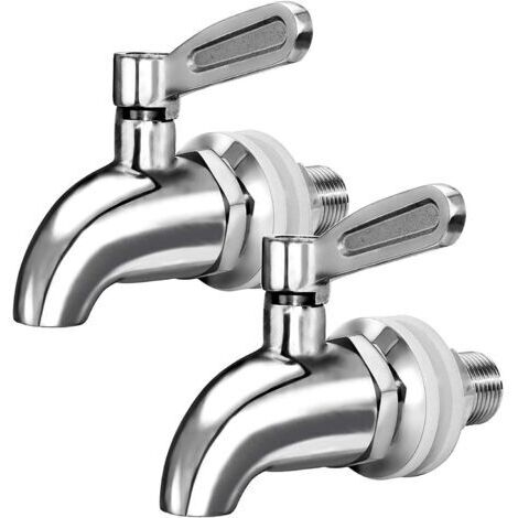 Robinet de rechange pour distributeur de boissons, robinet en acier inoxydable pour distributeur d'eau, ouverture de 16 mm (5/8"), lot de 2 (1/4)