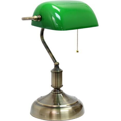 Lampe de bureau type banque - généralement adaptée aux bureaux de direction et aux espaces de travail - 1 pièce, source lumineuse incluse. (1/3)