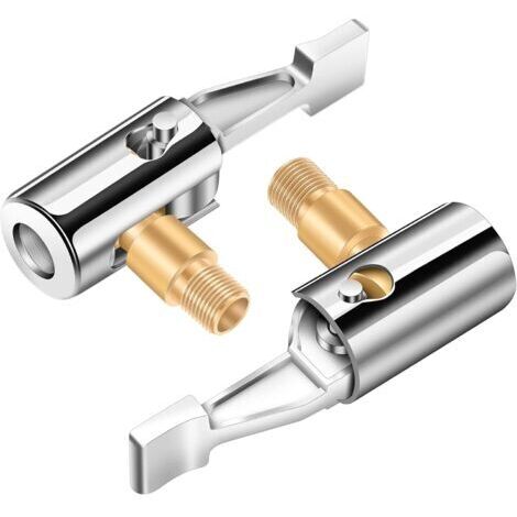 Adaptateur pour tuyau de gonfleur de pneus - convient à divers véhicules, vélos, motos, voitures, etc. - 2 pièces, ne pas dégonfler. (1/4)
