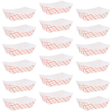 Plateaux alimentaires en papier rouge, pour un usage quotidien, design créatif, articles de fête jetables, 50 pièces par paquet. (1/5)