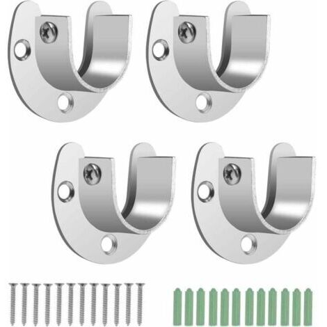 Un support de tringle à vêtements en acier inoxydable de 28 mm, adapté aux armoires, placards ou barres de rideau de douche (28 mm). (1/5)