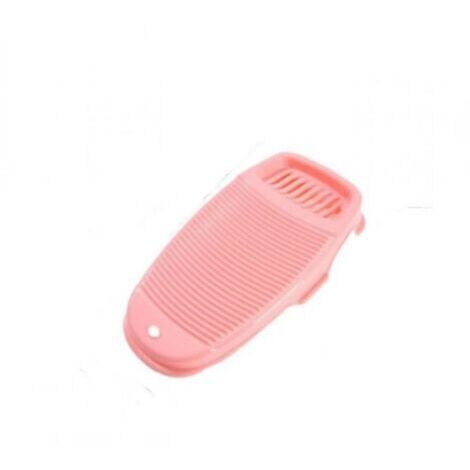 Planche à linge manuelle en plastique rose - 42 x 21 x 7,5 cm - Portable, durable et pratique pour laver rapidement les petits vêtements, idéale pour la maison et les voyages. (1/5)