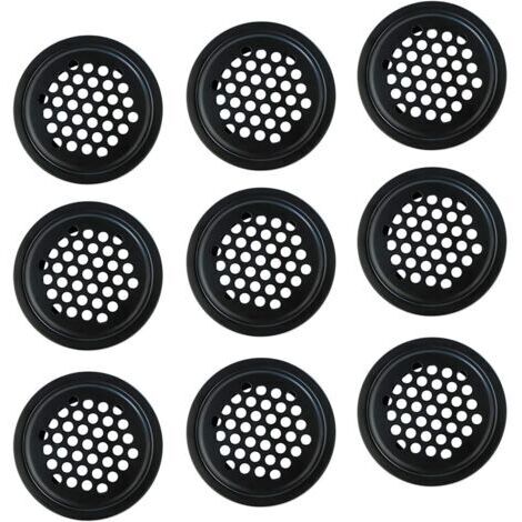 Lot de 10 grilles de ventilation noires, 25 mm, en acier inoxydable, pour la dissipation de la chaleur (1/4)