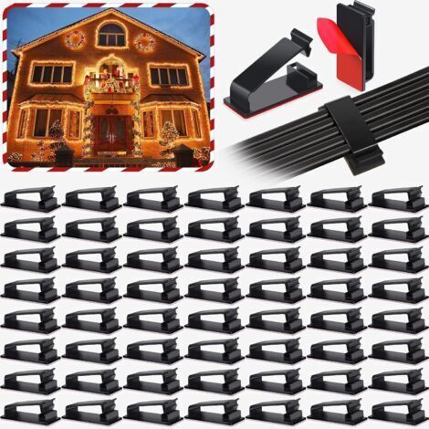 Organiseur de câbles autocollant, clips pour câbles TV, ordinateur, Ethernet, sous le bureau, maison, bureau, noir, 100 pièces (1/4)