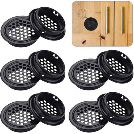 Grille de ventilation noire 10 pièces, 35 mm, maille de ventilation en acier inoxydable, évents de ventilation et de dissipation de chaleur (1/4)