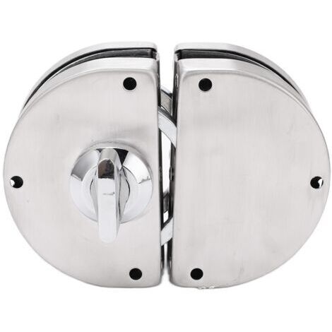 Serrure de porte en verre haute sécurité, facile à installer, robuste et durable, haute friction, conception sans cadre, livrée avec 3 clés, convient aux bureaux et aux maisons. (1/5)