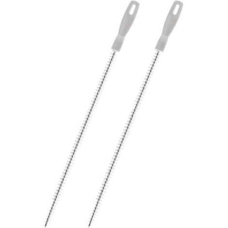 Un ensemble de 2 brosses de nettoyage pour trop-plein d'évier et un collecteur de cheveux de drain (45 cm) en polypropylène, nylon et fil de fer. (1/5)