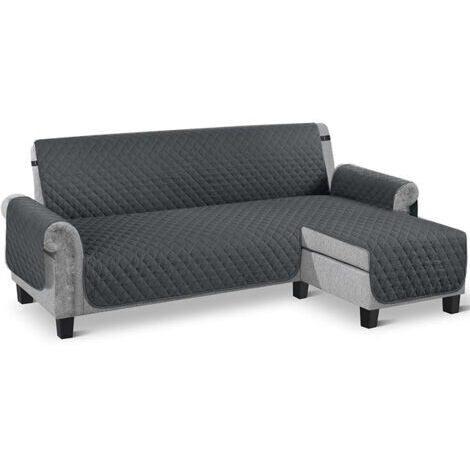 Housse de canapé imperméable et antidérapante - idéale pour les familles avec animaux de compagnie - gris foncé, 239 cm de large, 150 cm de long (1/4)