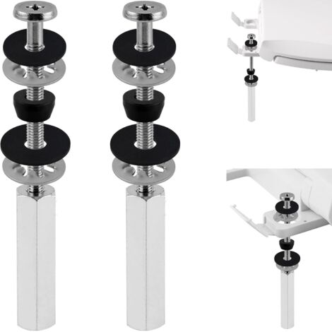 Pcs vis universels desiège de toilette en métal,vis de lunettes de toilette en acier inoxydable de 3"compatibles avec Kohler/American Standard écrous de verrouillage longs,rondelles antidérapantes (1/3)