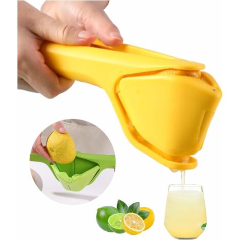 Extracteur à citron, presse efficacement le jus, facile à utiliser, très solide, extracteur à citron vert, extracteur à agrumes, presseur à citron citron, citron vert, agrumes, orange (jaune) (1/3)