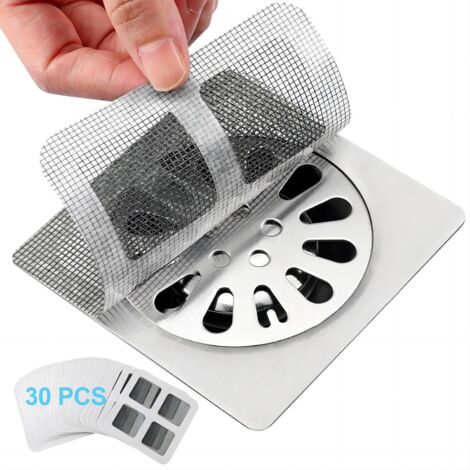 30 autocollants jetables pour extensions de cheveux de drain de douche 10 cm x 10cm Sleeve en maille adhésive forte convient à la salle de bain, facile à appliquer et à retirer (1/3)