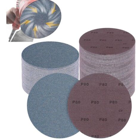 Disques Abrasifs 225 mm, 25 Pièces Filet Céramique Crochet et Boucle, Grain 80 Pour Meulage et Polissage du Bois et Métal (1/5)