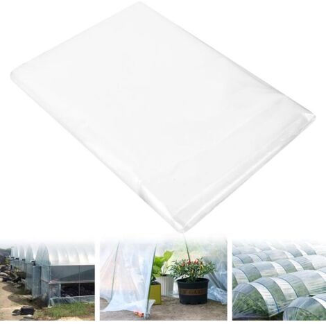 Film en polyéthylène Transparent pour Serre, Extra épais et indéchirable, Film de Jardin en polyéthylène, pour Couvrir Les parterres de légumes, Tunnel, Film pour Maison de tomates (2 x 6 m) (1/5)