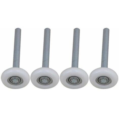 Ensemble de 4 roulettes de porte de garage en nylon à roulement à billes étanches avec tige de 115 mm