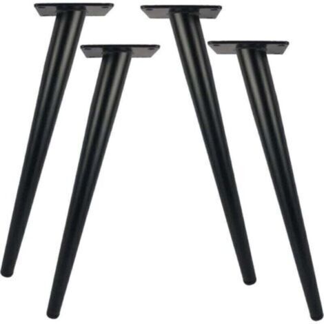 Lot de 4 pieds de table en métal 40 cm robustes pour meubles modernes commodes armoires bureaux tabourets support de remplacement charge jusqu’à 800 kg (1/4)