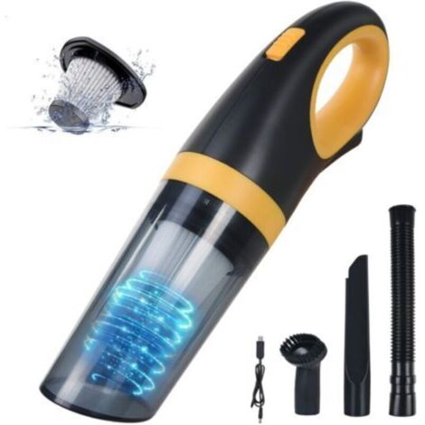 Aspirateur à main 120 W, 8500 PA rechargeable pour voiture/cuisine, puissant aspirateur de bureau portable sans fil avec filtre et buse lavables et 3 heures de charge rapide (1/5)