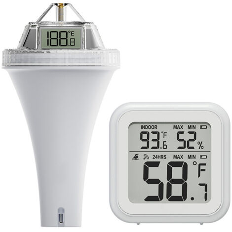 Thermomètre Flottant sans Fil pour Piscine avec Triple Écrans LCD  Moniteur de Température de l'Eau Extérieure pour Piscine, Aquarium, Étang (1/5)