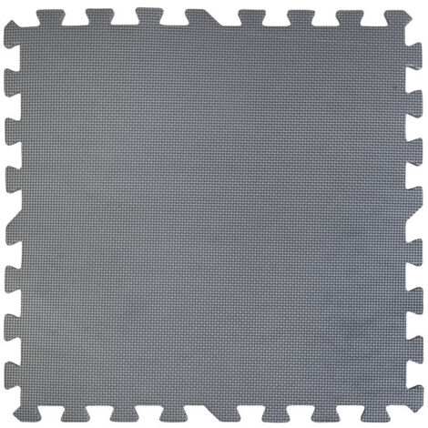GRE – Tapis de sol puzzle gris 50x50 cm – Épaisseur 8 mm en polyéthylène – Protection liner piscine hors-sol – Couverture 2,25 m²