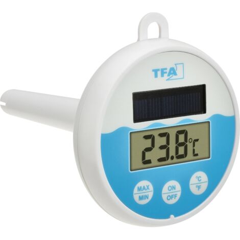 TFA Dostmann Digitales Solar-Poolthermometer Thermomètre de piscine blanc, turquoise 30.1068.02 (1/4)