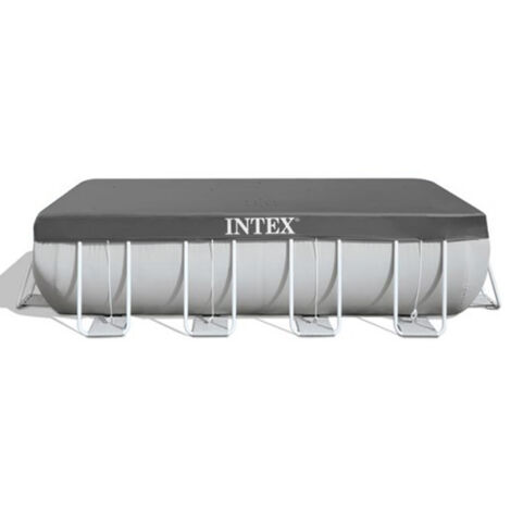 Intex – Bâche de piscine tubulaire rectangulaire 5,49 x 2,74 m – PVC résistant 170 g/m² – Anti-UV – Corde de serrage et crochets inclus