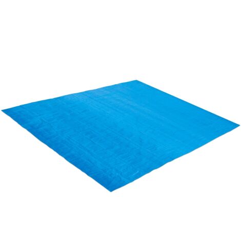 Tapis de sol bleu pour piscine Summer Waves 3,30 x 3,30 m pour piscine Ø 3,05 m